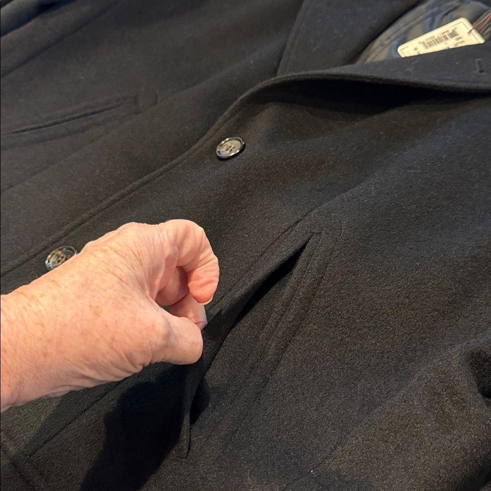 Peter Millar Wool Cashmere Topcoat Black Size L NWT Luxury Coat - Picture 14 of 16
